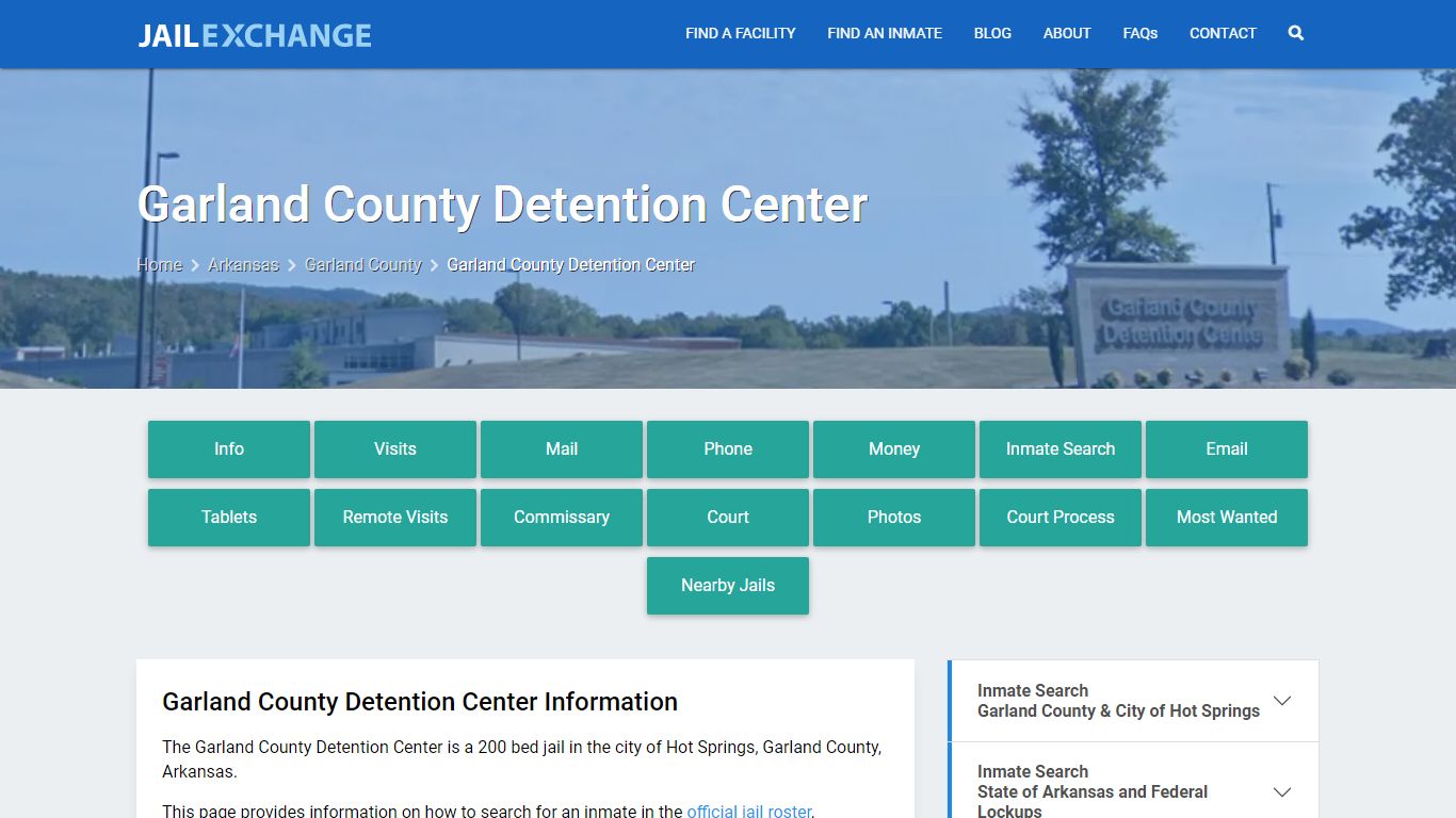 Garland County Detention Center, AR Inmate Search, Information